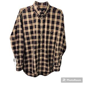 -Burberry Black Nova Check Long Sleeve Button Up L